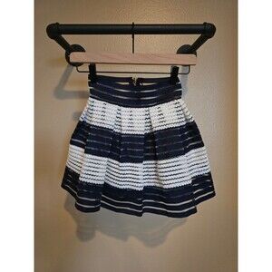 Emma and Elsa girls size 10 / 12 striped blue and‎ white skirt